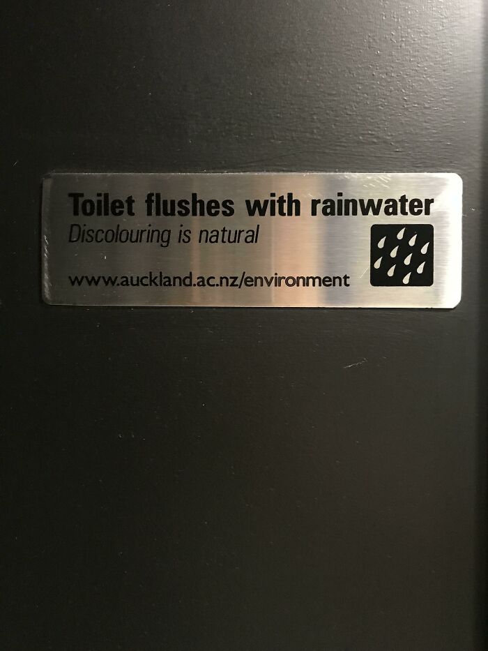 Los inodoros de estos baños se descargan con agua de lluvia