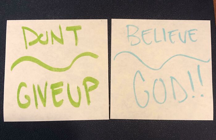 Don’t Believe Give Up God!! (Religious Coworkers’s Cubicle Decor)