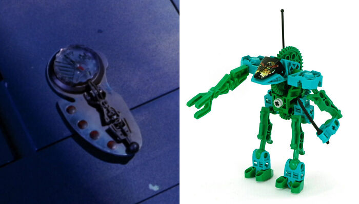 This "External Gyro-Sensor" In Farscape (Season 3 Episode 6, 2001) Is A LEGO Slizer/Throwbot Arm And A Compass