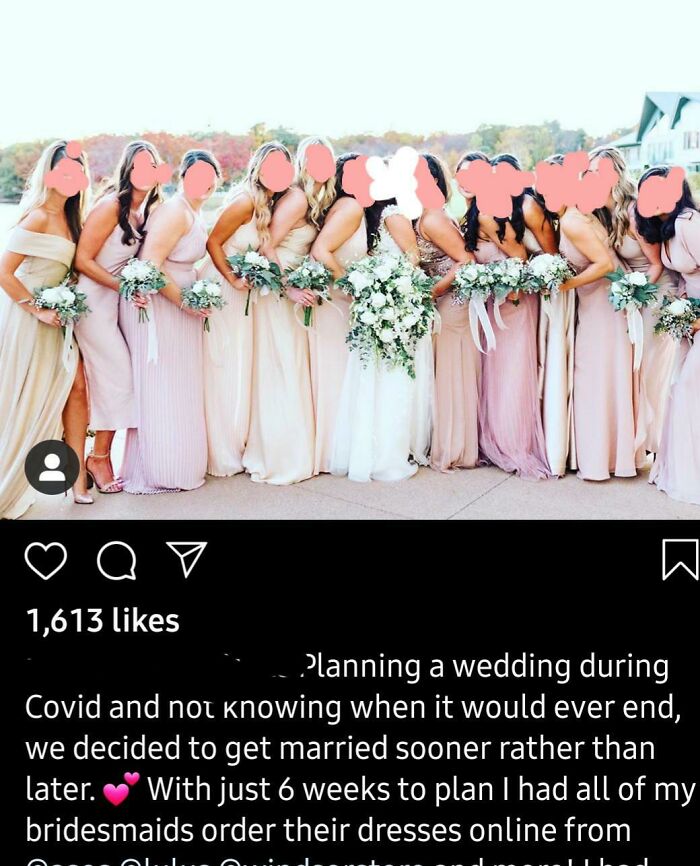 12 Bridesmaids During A Pandemic....no Masks In Sight 