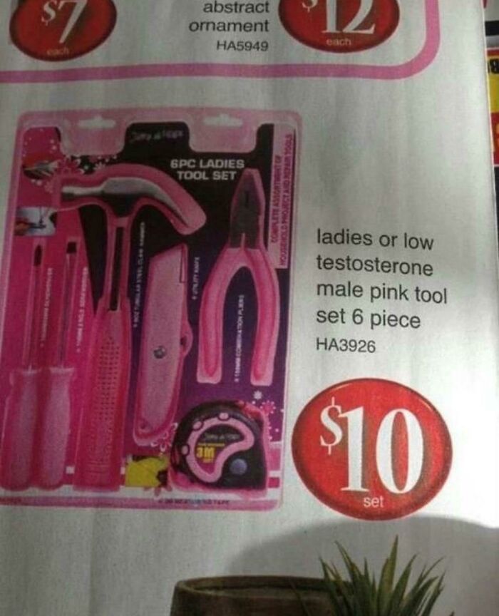 Low Testosterone Male Pink Tool Set