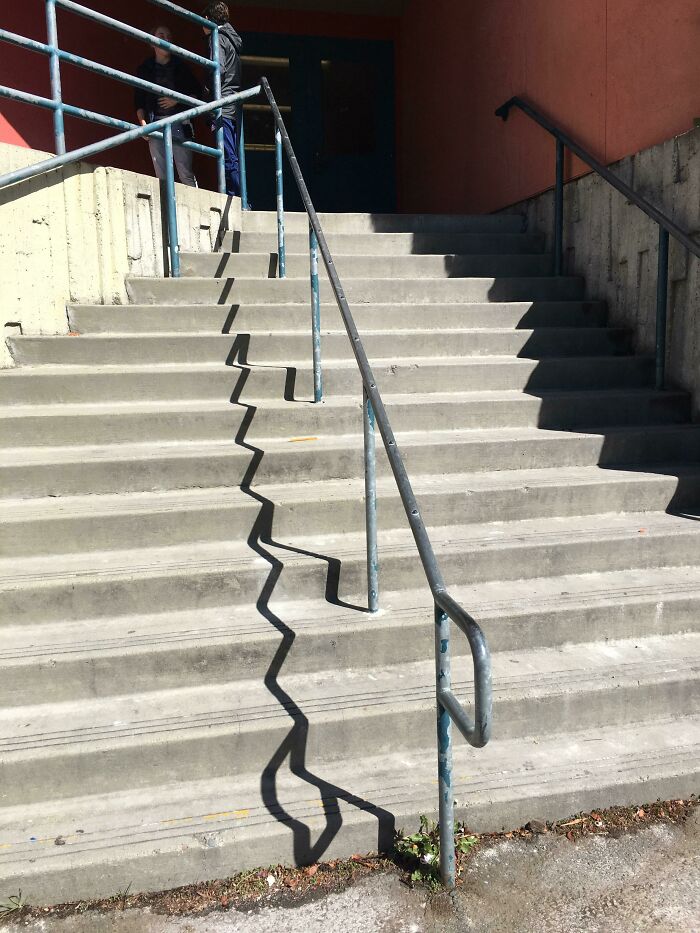 Half Of The Staircase Is Blocked Off At The Top