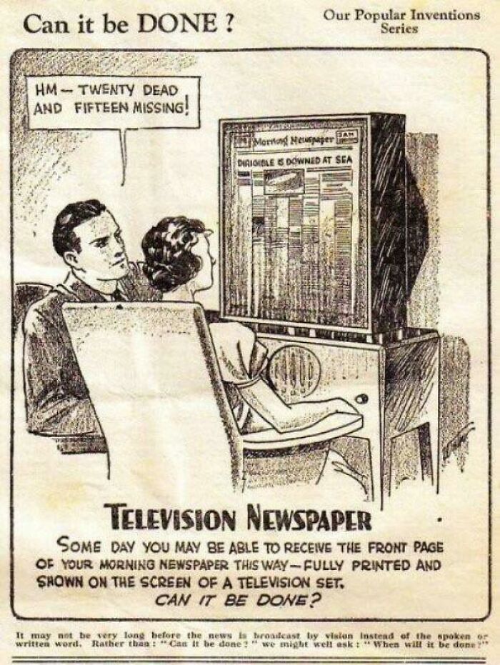 Television Newspaper - Some Day You May Be Able To Receive The Front Page Of Your Morning Newspaper This Way