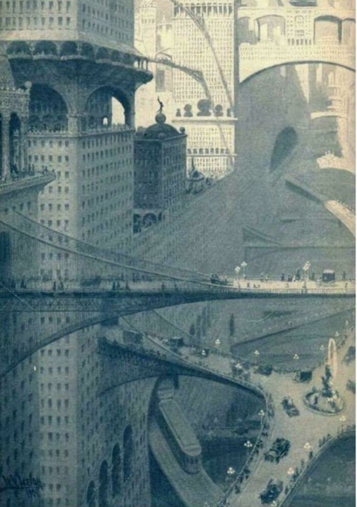 La ciudad del futuro imaginada en 1908