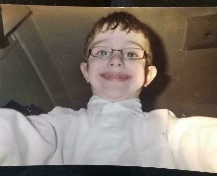 Got A Disposable Camera As A Child And Decided To Take A Selfie. I Was Very Pleased With It After Getting It Developed