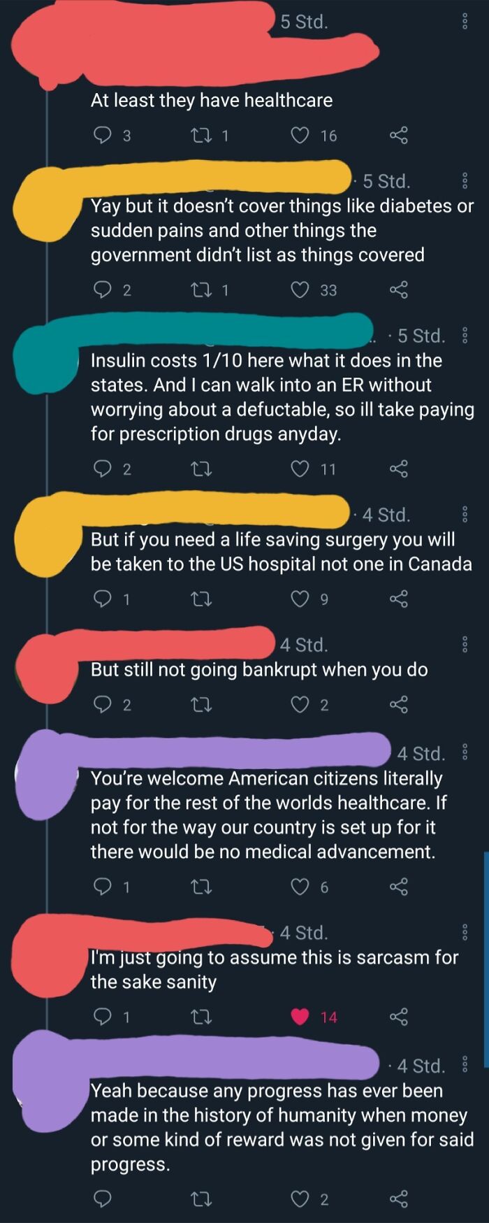 "You’re Welcome American Citizens Literally Pay For The Rest Of The Worlds Healthcare." On A Tweet About Canada