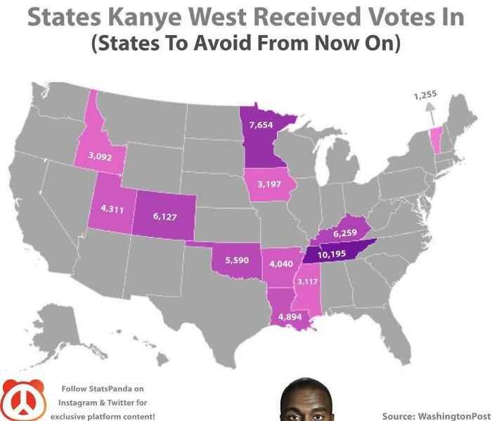 States Kanye West Received Votes In