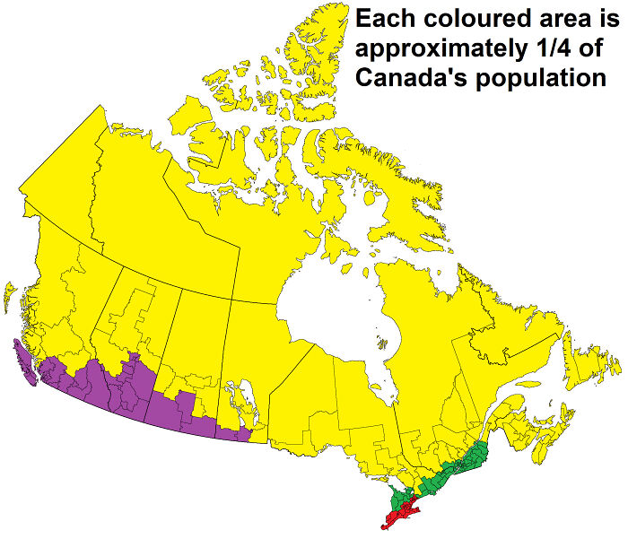 Population Distribution In Canada
