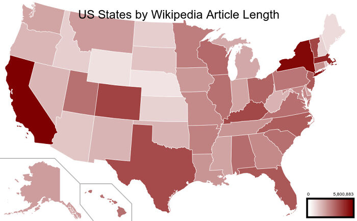 Us States By Wikipedia Article Length