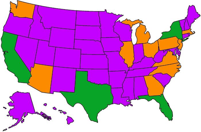 Each Color Represents 1/3 Of The Us Population