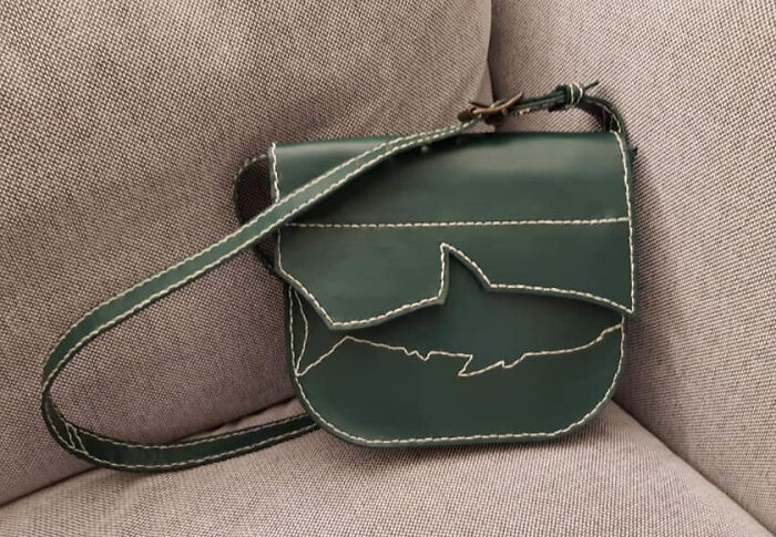 My First Attempt At Making A Leather Handbag. The Hand Stitching Took Forever!