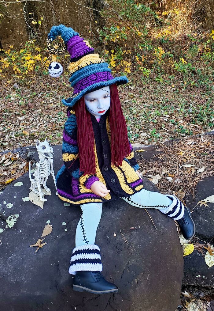My Daughters "Sally Witch" Costume I Crocheted