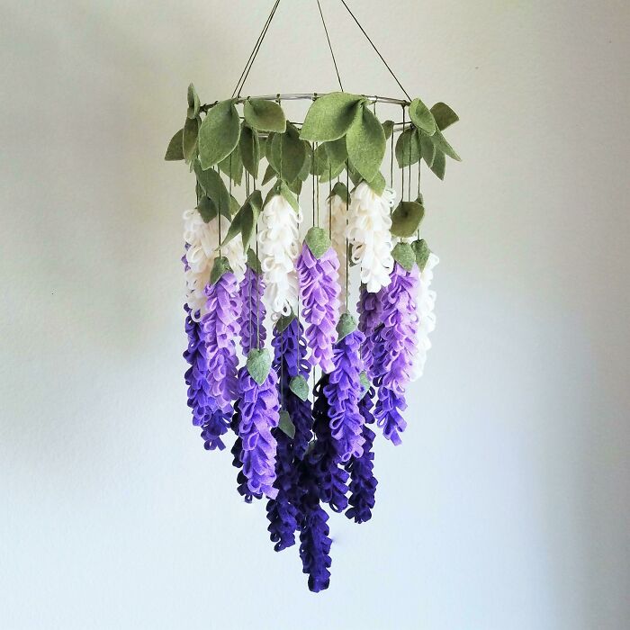 Made A Purple Ombre Wisteria Mobile Out Of Felt