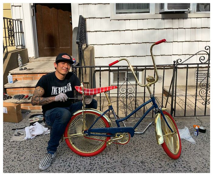 My Wife Asked For A Gold Bicycle. I Bought An Old 70’s Ross Kids Bike And Turn It Into A Low Rider.
