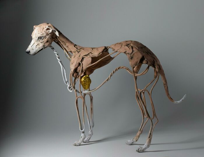 Wire And Clay Whippet I Just Finished - With A Heart Of Gold