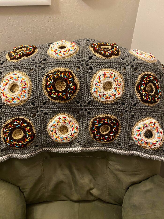 I Made Another Crochet Donut Blanket!