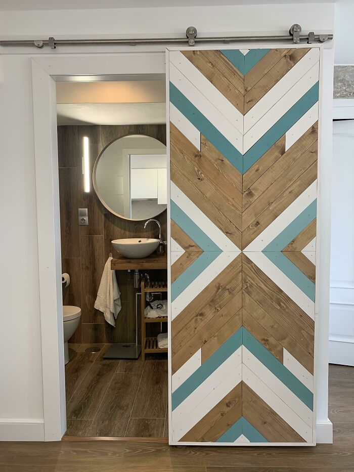Partner And I Hand Made A Sliding Door Over The Weekend! What Do You Think?