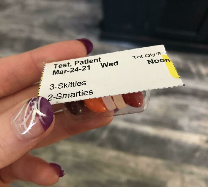 When I Got My Covid Vaccine, They Gave Me Some Candy In A Pill Package.