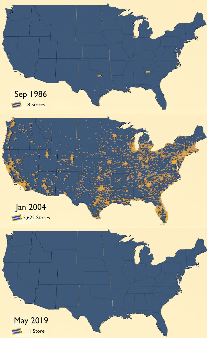 Blockbuster Video Us Store Locations Between 1986 And 2019