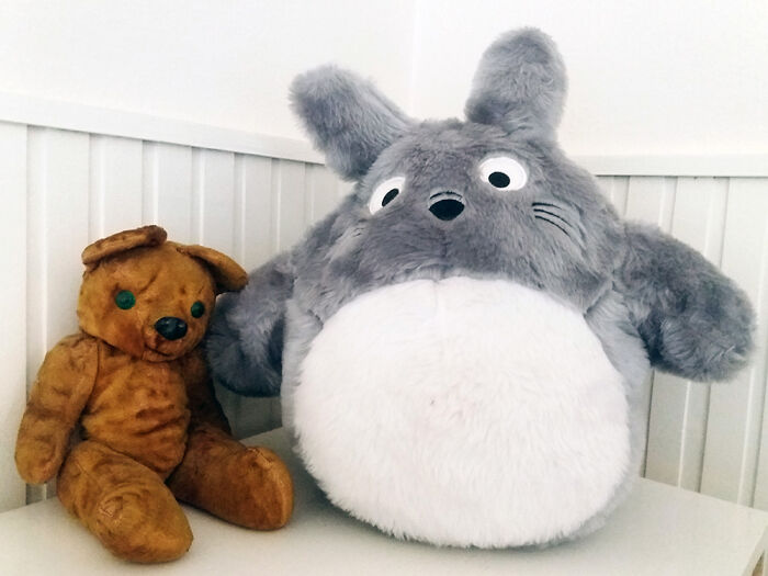 My First (Circa 1974) And My Last Stuffed Toys, I Present You, Alejandro And Totoro. Both On My Nightstand.