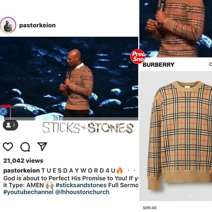 Pastor Keion With Some Classic Burberry Blessings. $690