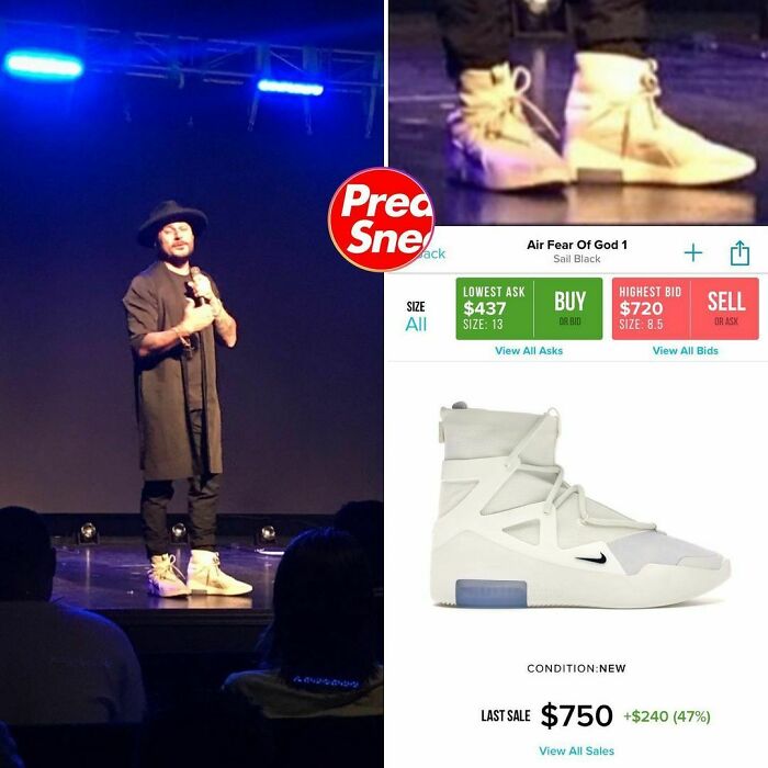 Pastor Emerson Nowotny In The Fear Of God Awolnation Colorway. Air Fear Of God 1, $750