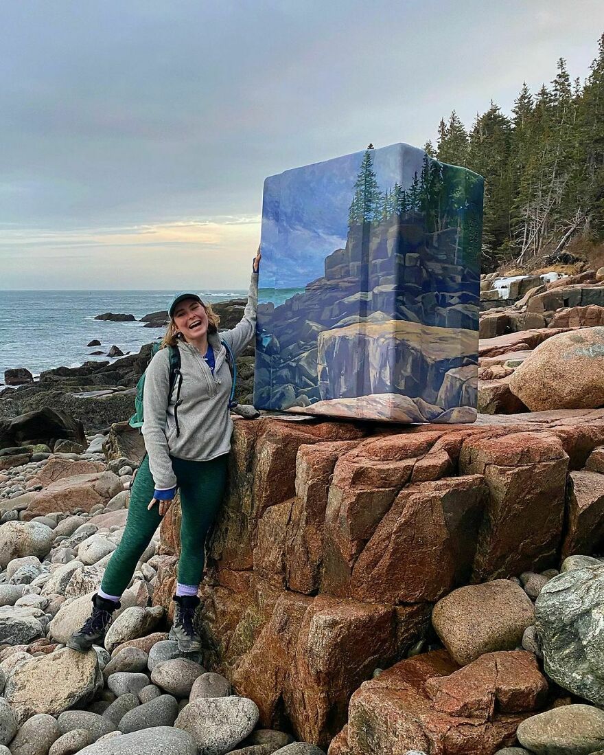 Naturalist Recycles Garbage From The National Park In Beautiful Landscape Paintings That Match The Landscape