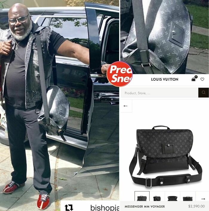 Pastor Td Jakes On The Go With This Max Cap Louis V Messenger. $2,590