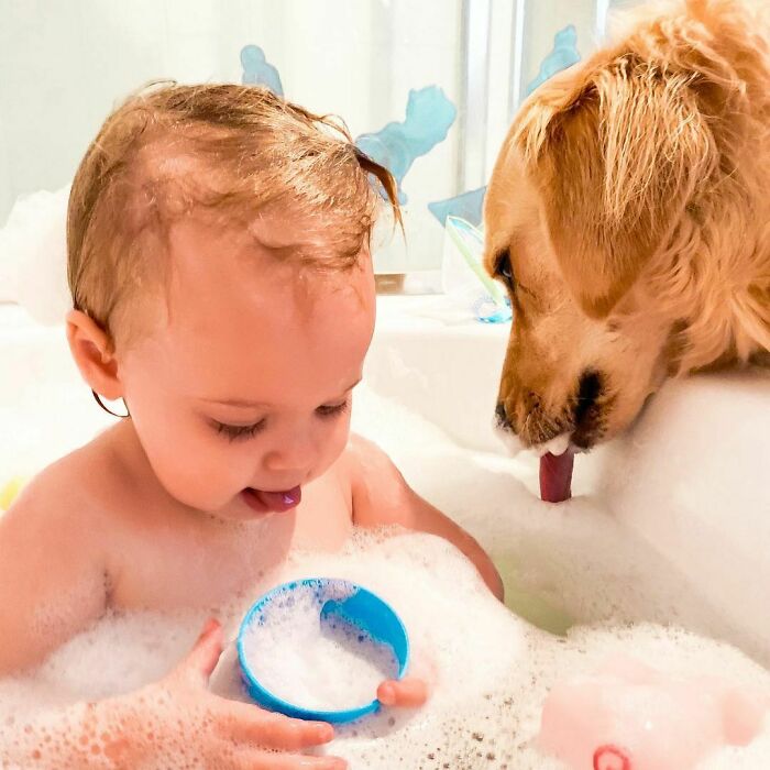 Bath Time Is Always A Family Event