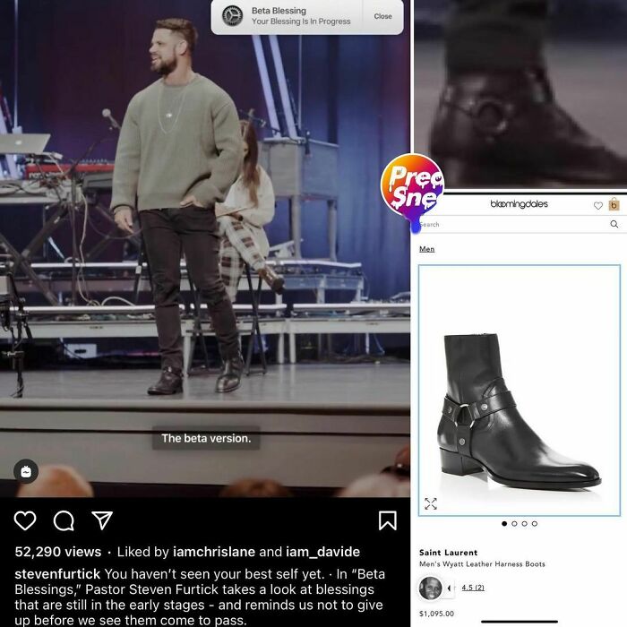 Pastor Furtick With The Fully-Realized Adam-And-Yves Saint Laurent Blessings On Feet $1,095