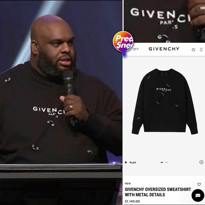 ¡Pastor John Gray Con detalles implacables! Sudadera Givenchy $1,145