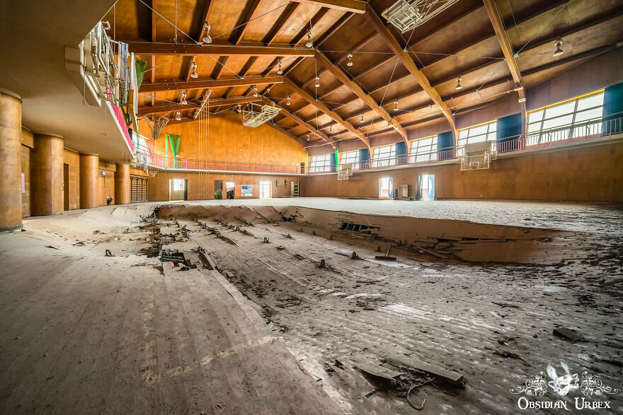 The School Stands Only A Few Hundred Meters From The Sea Front. The Floor Of The Sports Hall Has Collapsed In The Decade Since It Was Abandoned
