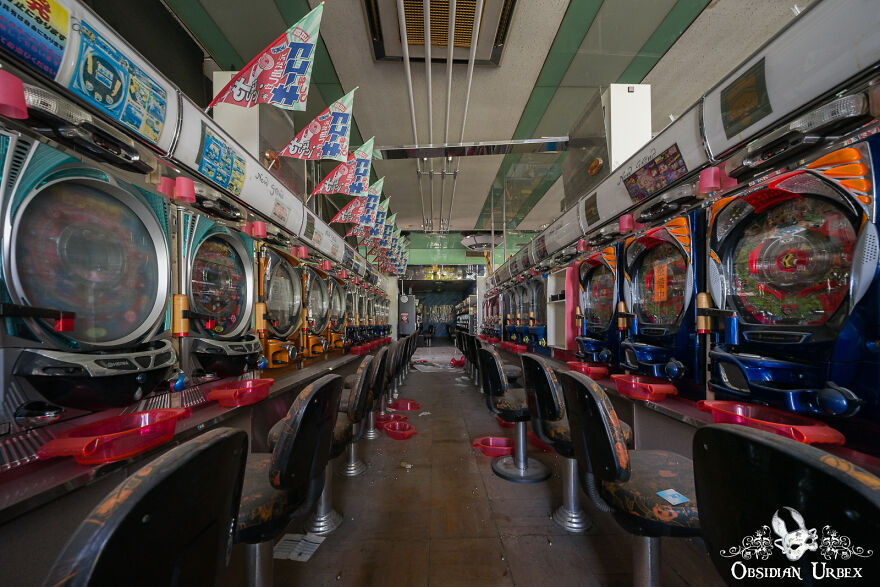 This Abandoned Pachinko Hall Would Once Have Been A Hive Of Activity. Pachinko Is A Popular Japanese Arcade Game