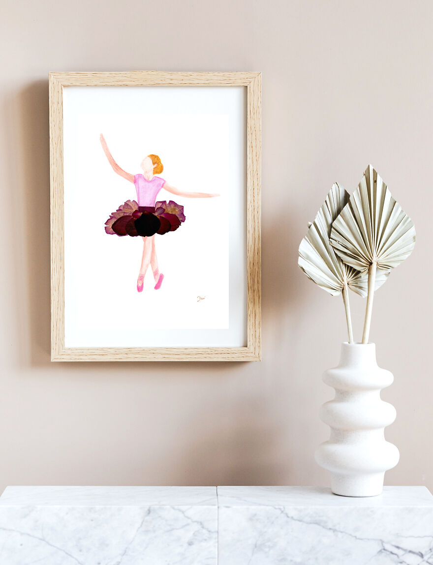 Ballerina Made From Pressed Rose Petals