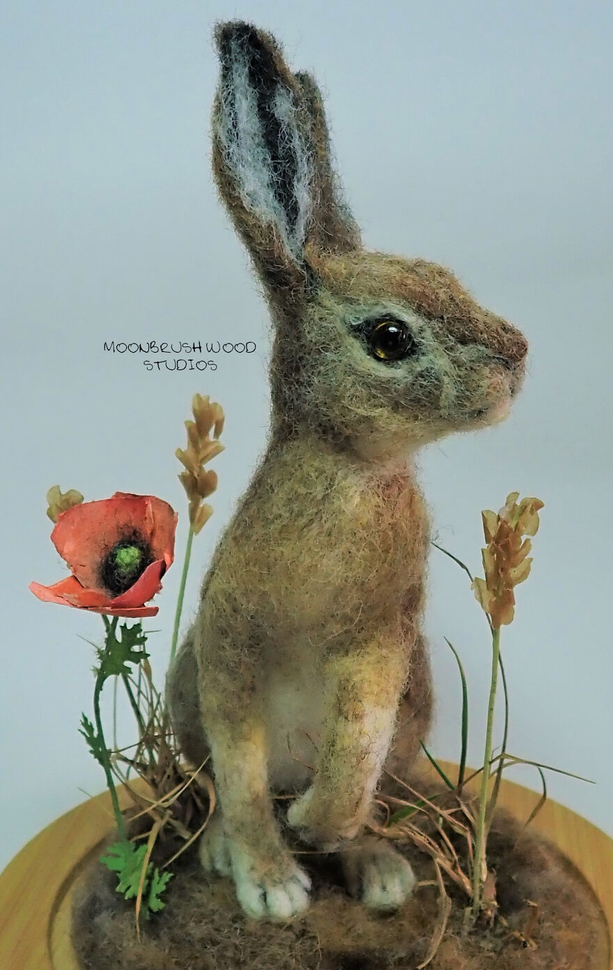 I Created This Mixed Media Sculpture Of A Hare In A Wheat Field