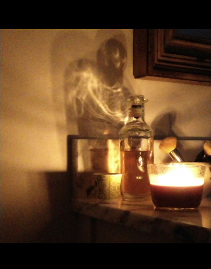 Shadow Image On My Wall When I Lit The Candle. Maybe It's My Imagination But I See A Bearded Angel!
