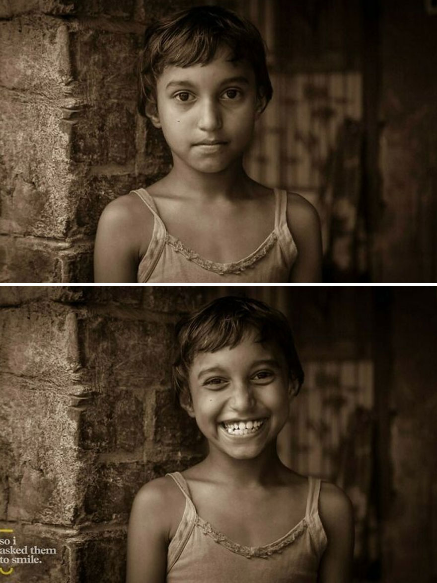 She Was With A Her Family, Outside Their Simple Home In The Village Of Gaudrum, One Rainy Afternoon In West Bengal, India... So I Asked Her To Smile