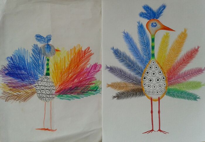 I Redrew The Fancy Bird I Drew In Kindergarten :-)