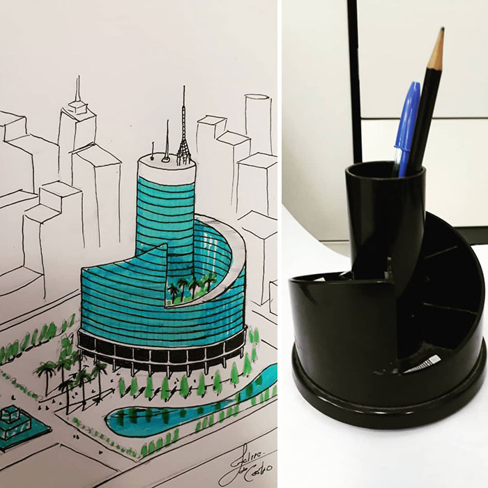 An Architect Draws Buildings Inspired By Everyday Objects (30 Pics)