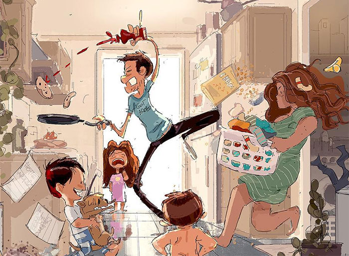 Husband Illustrates The Idyllic Moments Of Everyday Life With His Wife And Kids (30 New Pics)