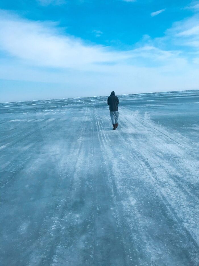 The Love Of My Life Of 14 Years Walking On Lake Michigan-Huron