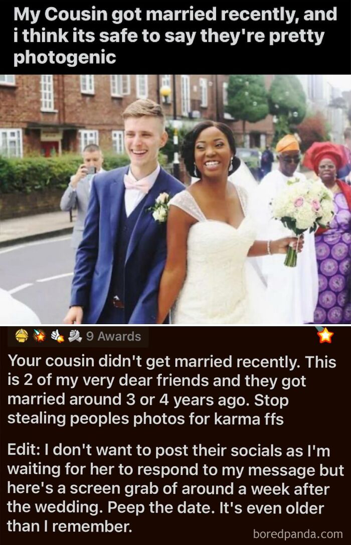 Faking A Wedding Pic For Karma