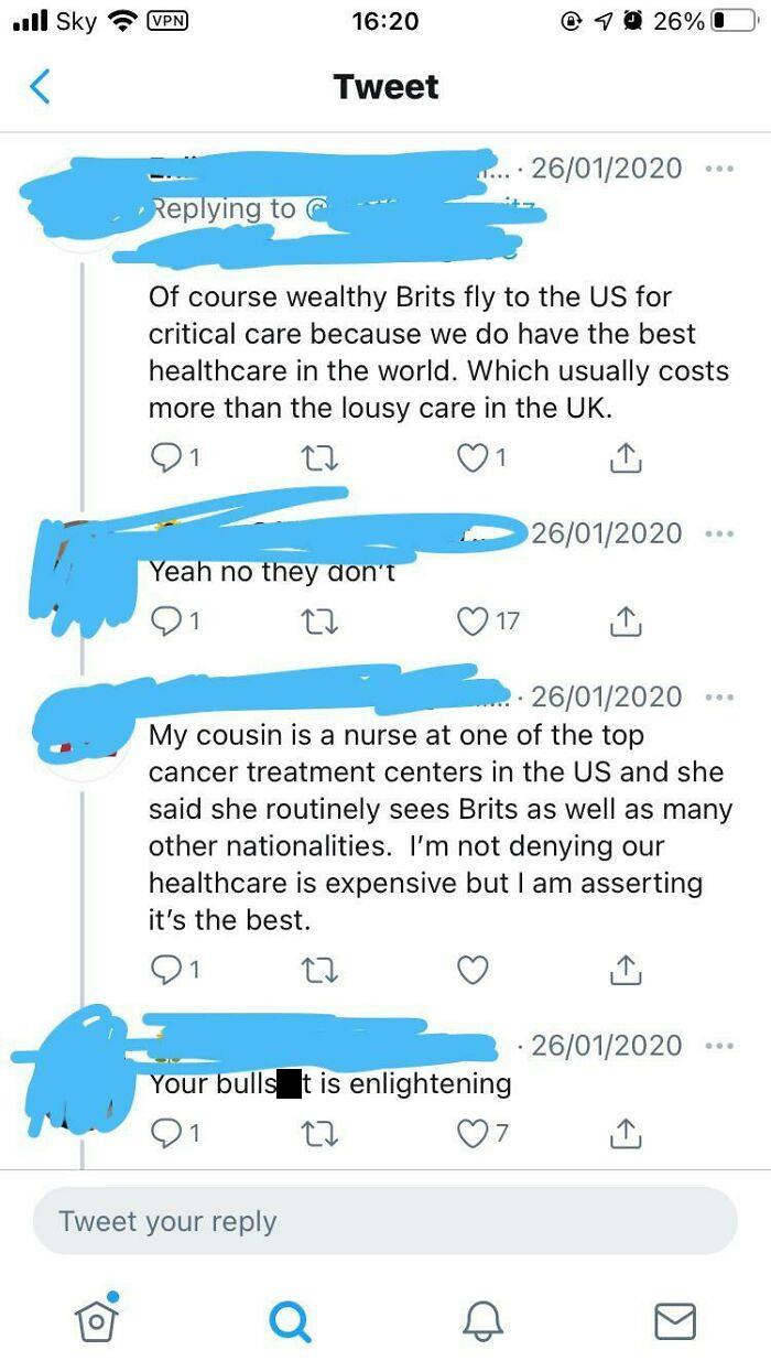 “Wealthy Brits Fly To The Us For Critical Care Because We Have The Best Healthcare In The World”