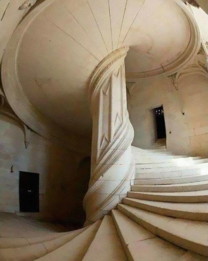 A Spiral Staircase Designed By Leonardo Da Vinci In The Year 1516