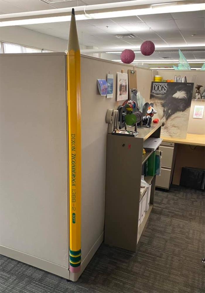 Are We Posting Oversized Things? This Is A Big Pencil I Got At My First Design Job. It’s Travelled With Me For 30 Years Now From Job To Job. Easy To Find Me In The Cubicle Farm