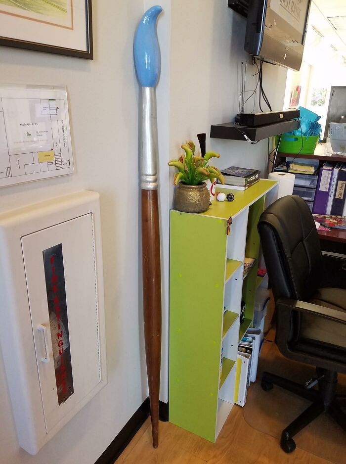 Since People Are Posting Their Giant Things Now, I'll Share My Giant Paintbrush That I, Uh... "Rescued" From A Storage Unit At My Local Mall
