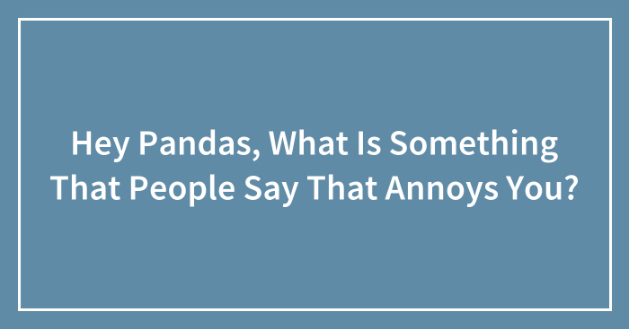 Hey Pandas, What Is Something That People Say That Annoys You? (Closed)