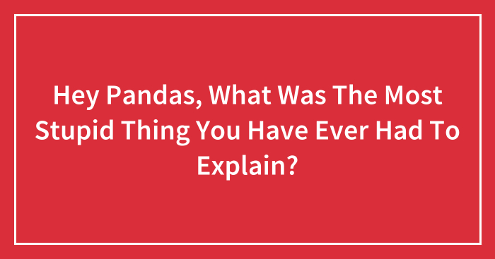 Hey Pandas, What Was The Most Stupid Thing You Have Ever Had To Explain? (Closed)