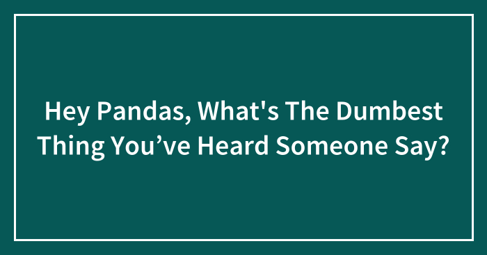 Hey Pandas, What’s The Dumbest Thing You’ve Heard Someone Say? (Closed)