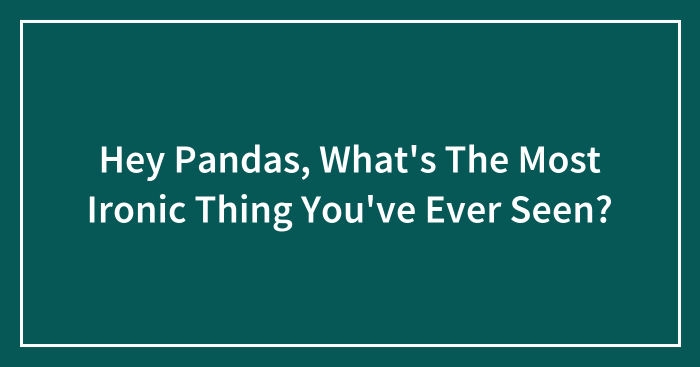 Hey Pandas, What’s The Most Ironic Thing You’ve Ever Seen? (Closed)